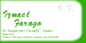 izmael farago business card